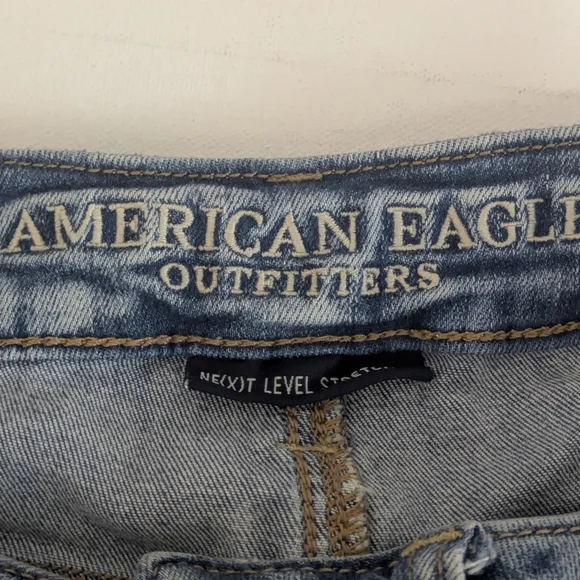 American Eagle Hi Rise Shortie Shorts 0 Distressed Next Level Stretch Women Lace - Picture 15 of 16
